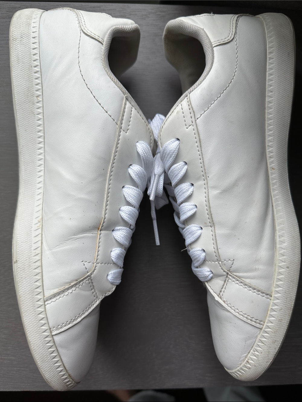 Lacoste White Leather Sneakers with Green Croc Accent Size 8.5 - Picture 7 of 7